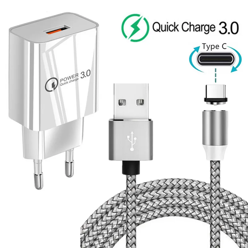 Магнитный кабель типа C для быстрой зарядки QC 3 0 зарядное устройство USB Samsung galaxy S20