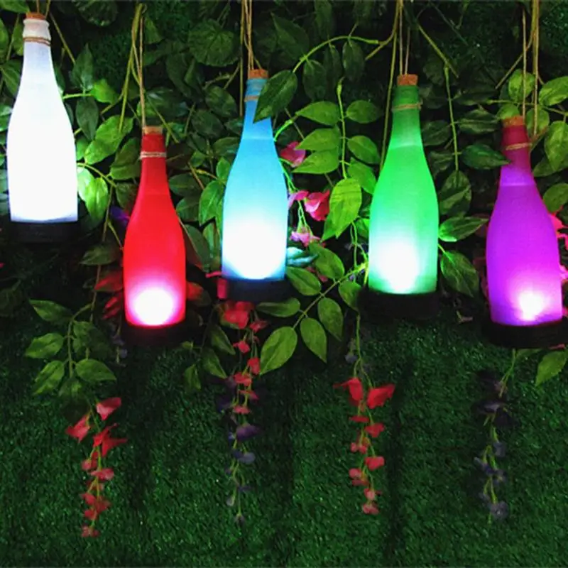 

5pcs Solar Power LED Wine Bottle Hanging Light Outdoor Yard Decorative Lamp Solar Light Christmas Decoration for Home