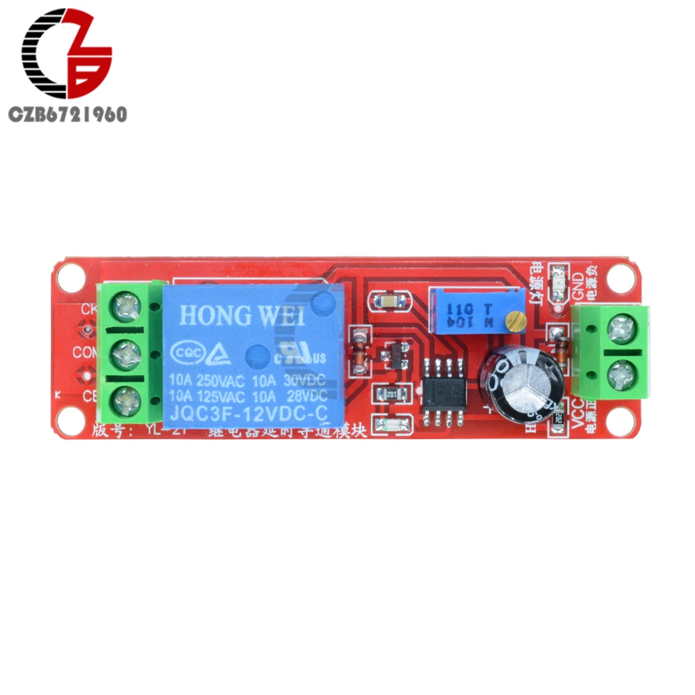 CoCocina 3Pcs Jk02B 12V Dc Delay Relay Module 0-200S Adjustable Delayed Closure Timer Delay 10A Ne555 CoCocina 3Pcs Jk02B 12V Dc Delay Relay Module 0-200S Adjustable Delayed Closure Timer Delay 10A Ne555