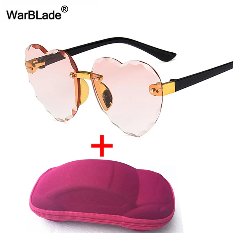 WarBlade Fashion Heart Occhiali da sole per bambini Ragazzi Ragazze Cuore Occhiali da sole senza montatura Bambini all'aperto Viaggi Occhiali UV400_voghion.com
