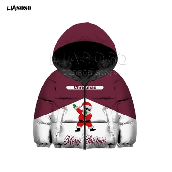 

LIASOSO new original design fashion Child Christmas Oversized Down jacket Santa Claus interesting Boy&girl Down jacket pullover