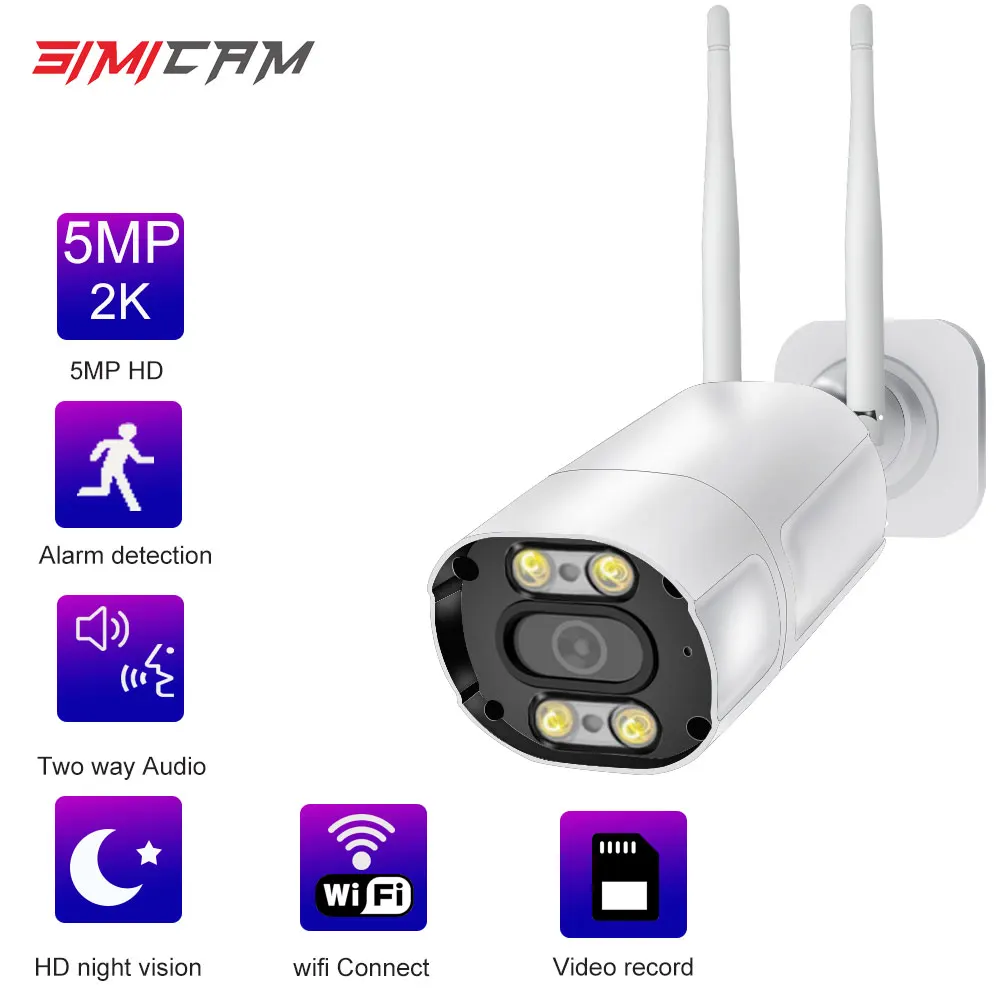 

WIFI IP camera security 5MP/2MP AI Human Detect alarm wireless two way audio Onvif Double light night visioin Video surveillance