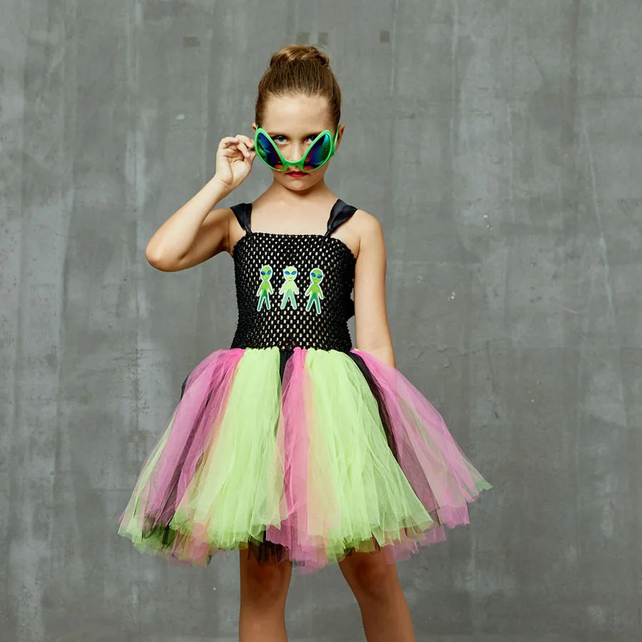 Alien Space Inspired Girl Tutu Costume Dress Holiday Pageant Birthday Halloween Girls Dress Party Princess Kids Fancy Clothes (5)
