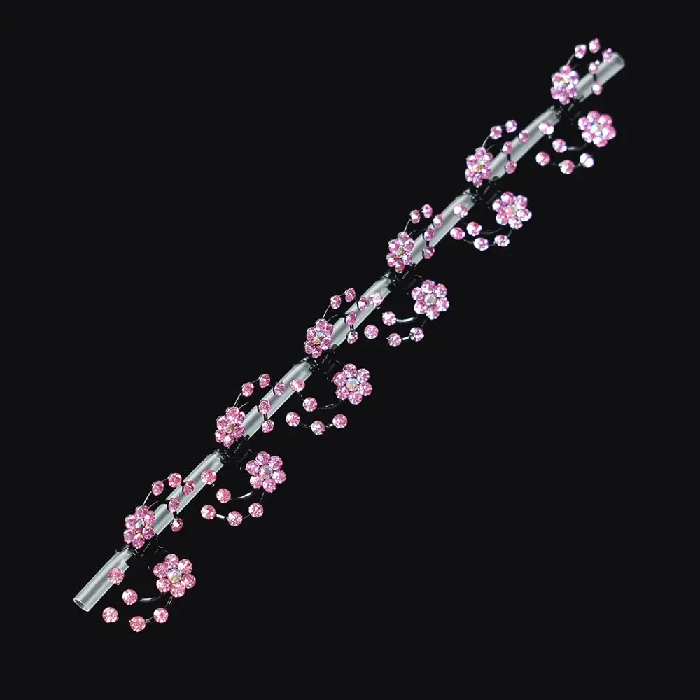 Flower pink 6 шт./партия заколки для волос для женщин модные аксессуары для волос Детские хрустальные броши в виде бабочек Когти для волос милые маленькие когти для волос - Цвет: Flower pink