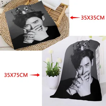 

Custom KPOP Lee Jong Suk Printed Square Towels Microfiber Absorbent Quick-dry Towel cotton Kids Beathroom washcloth handkerchief