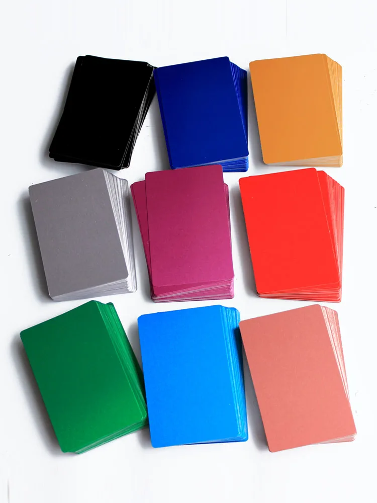 Metal Business Cards 50Pcs Metal Business Cards aluminum alloy Blanks Card Customer Laser Engraving DIY Gift Cards 11Colors Optional