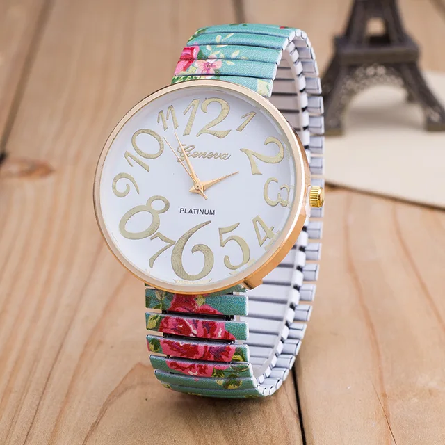 tendencia de mujer 2020 New Sale Fashion Women Elasticity Flower Shrink  Bracelet Quartz Wrist Watch women watches luxury 1