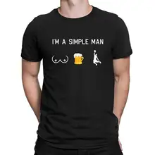 Estampado soy un simple hombre tetas cerveza baloncesto Camiseta estilo vintage calidad Camiseta cuello redondo moda camiseta con diseño de cerveza
