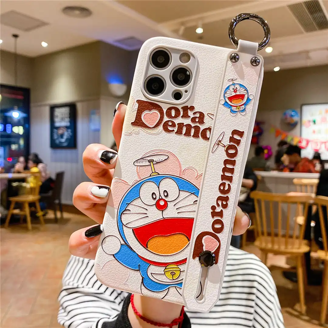 漫画アニメドラえもんリストバンドブラケット電話ケースiphone 7 8プラス12 11プロx Xs最大xrカバー 電話用緩衝材 Aliexpress