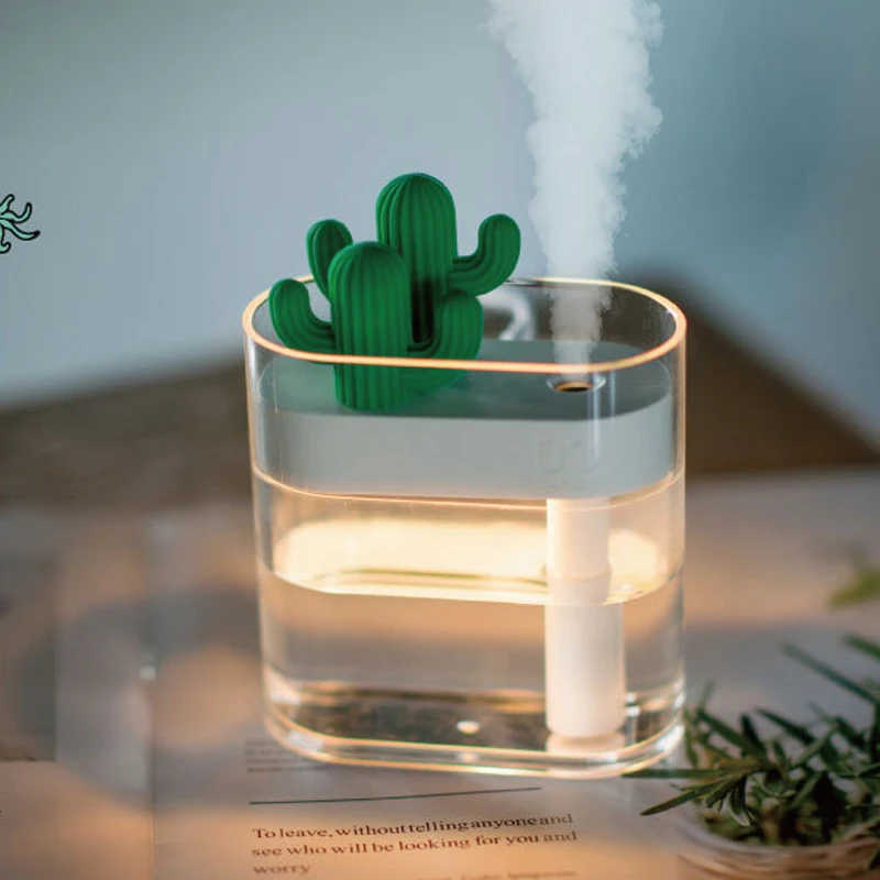 

USB Cactus Air Humidifier Ultrasonic Aromatherapy Diffuser For Home Air Mist Maker Aroma Humidifiers Nano Refresher Gifts