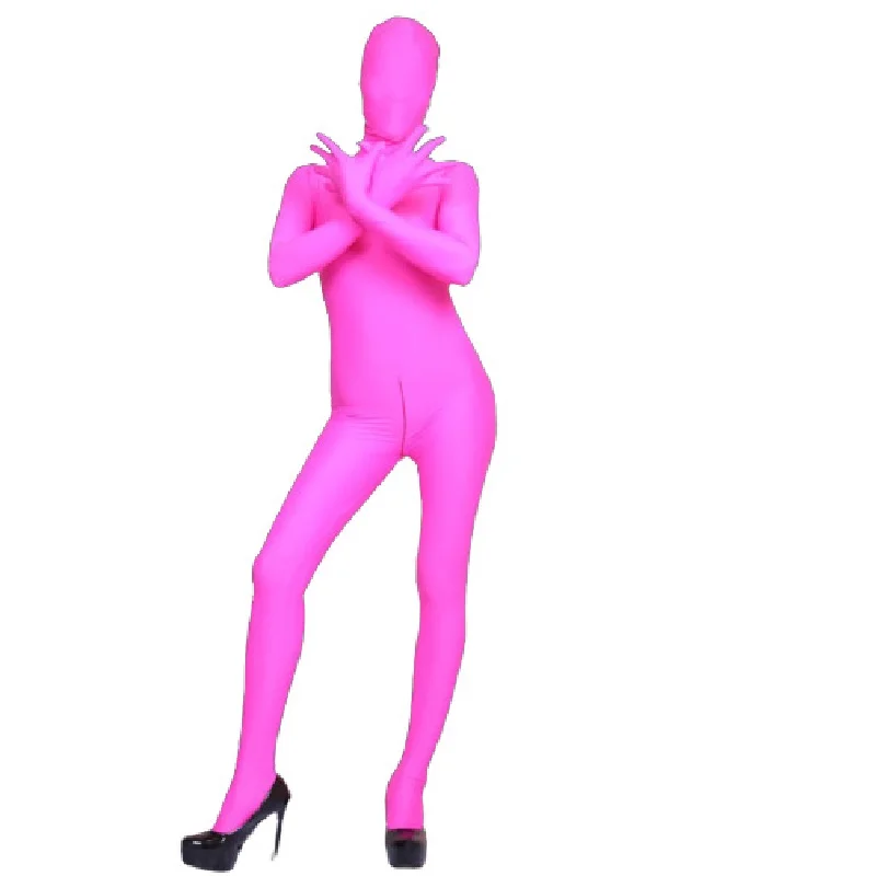Woman Bodystocking Tights Invisible Zip Open Crotch Cosplay Costume Zentai Stage Costumes Body Shaping Full Wrap Sexy Jumpsuits