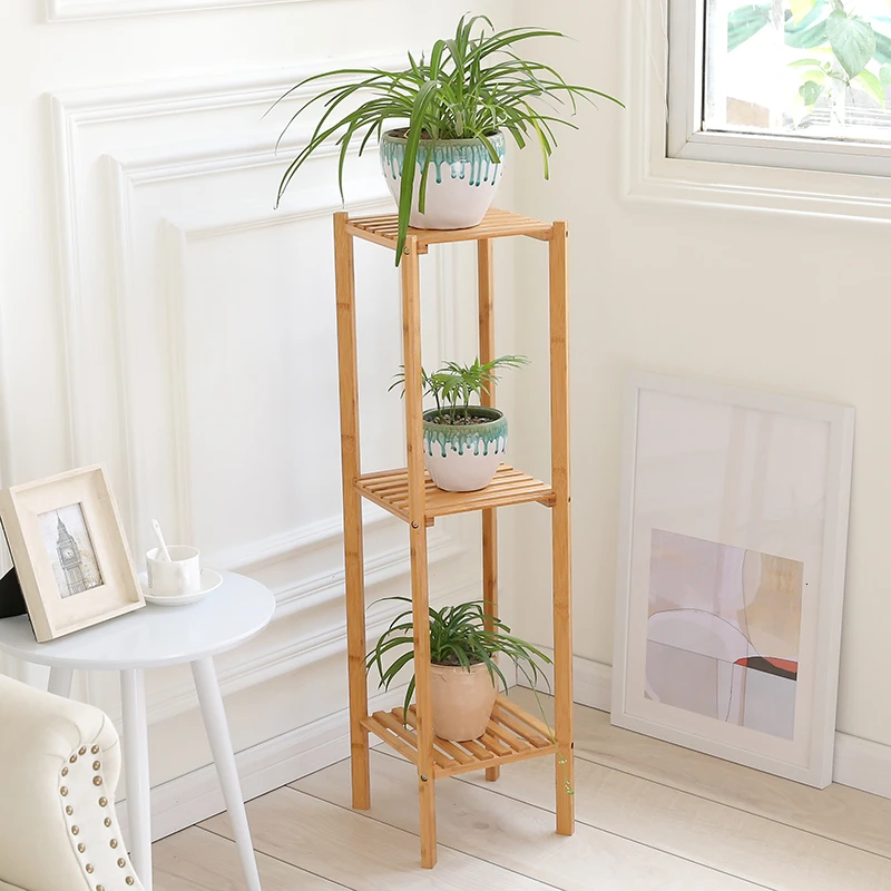 

Flower Rack Originality Balcony Meaty Chlorophytum Flowerpot Bamboo Stands Countryside A Living Room To Ground Flower Airs