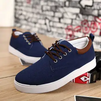 

2019 Fashion lace-up breathable canvas shoes men platform sneakers casual shoes men sneakers solid spring autumn man shoes