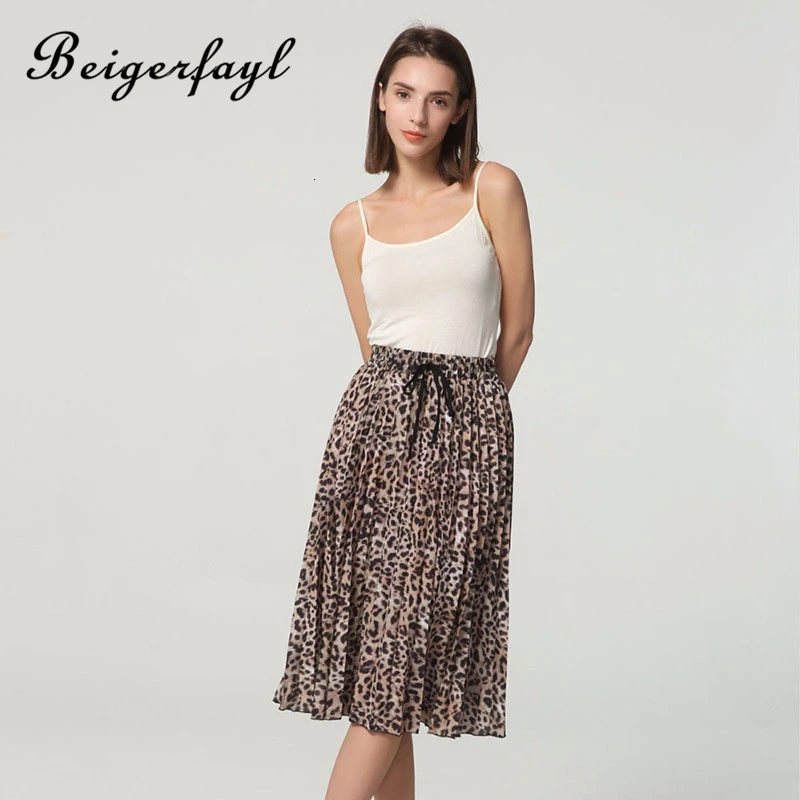 Beigerfail Faldas Plisadas Verano Panterka леопардовая юбка Falda Leopardo плиссированные юбки с высокой талией и животным принтом L71B