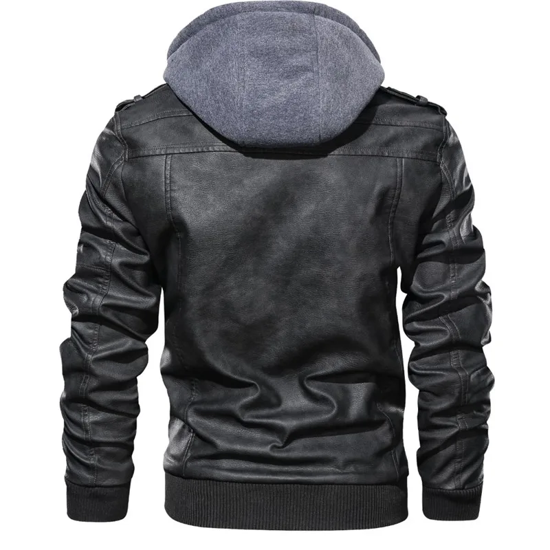 Зимние куртки для мужчин, мотоциклетная куртка из искусственной кожи, мужская куртка из искусственной кожи с капюшоном на молнии, Chaqueta Cuero Hombre, высокое качество, европейский размер