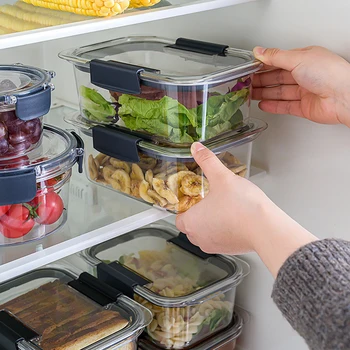 

920ml Food Storage Containers Transparent Stackable Dry Food Storage Box Kitchen Refrigerator Spaghetti Noodle Sealed Containers