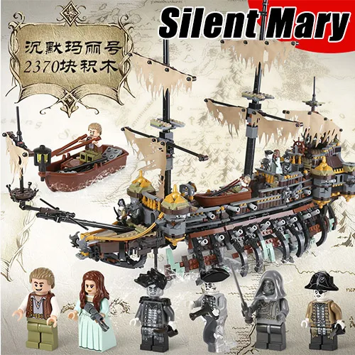 2370 шт 16042 Пираты Карибы the Silent Mary строительные блоки кирпичи игрушки классический корабль-стиль совместим с bela