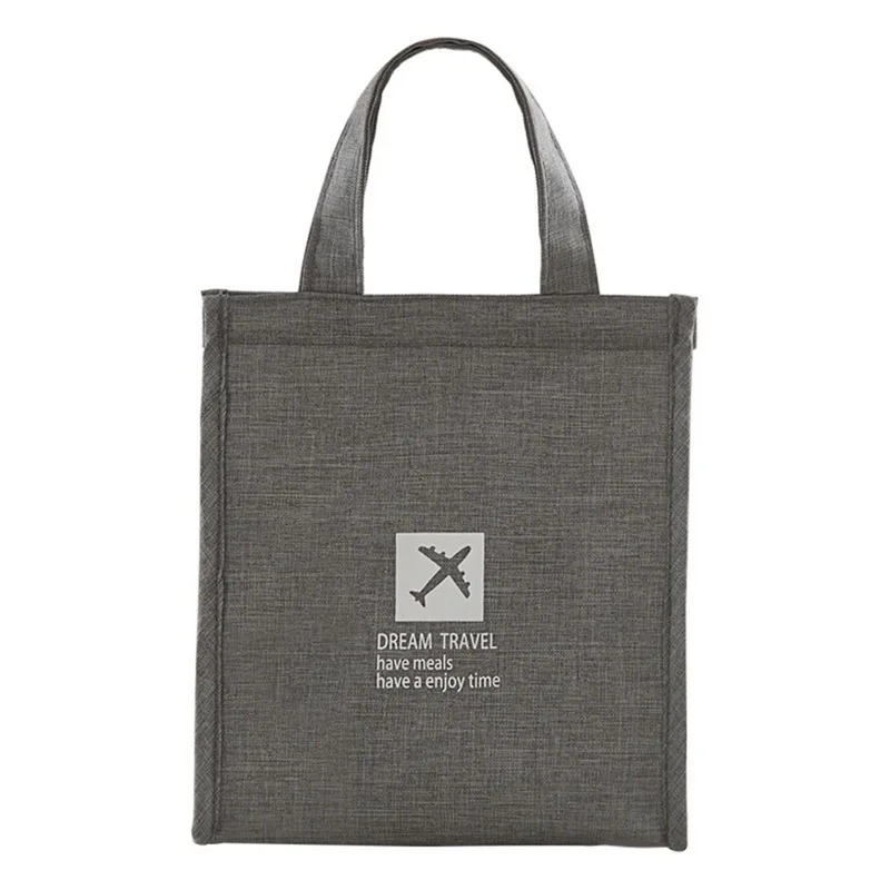 Портативная изолированная сумка для обеда, сумки для хранения еды, сумки из ткани Оксфорд для женщин, мужчин, детей, сумки для хранения риса, сумка для обеда - Цвет: Gray Small