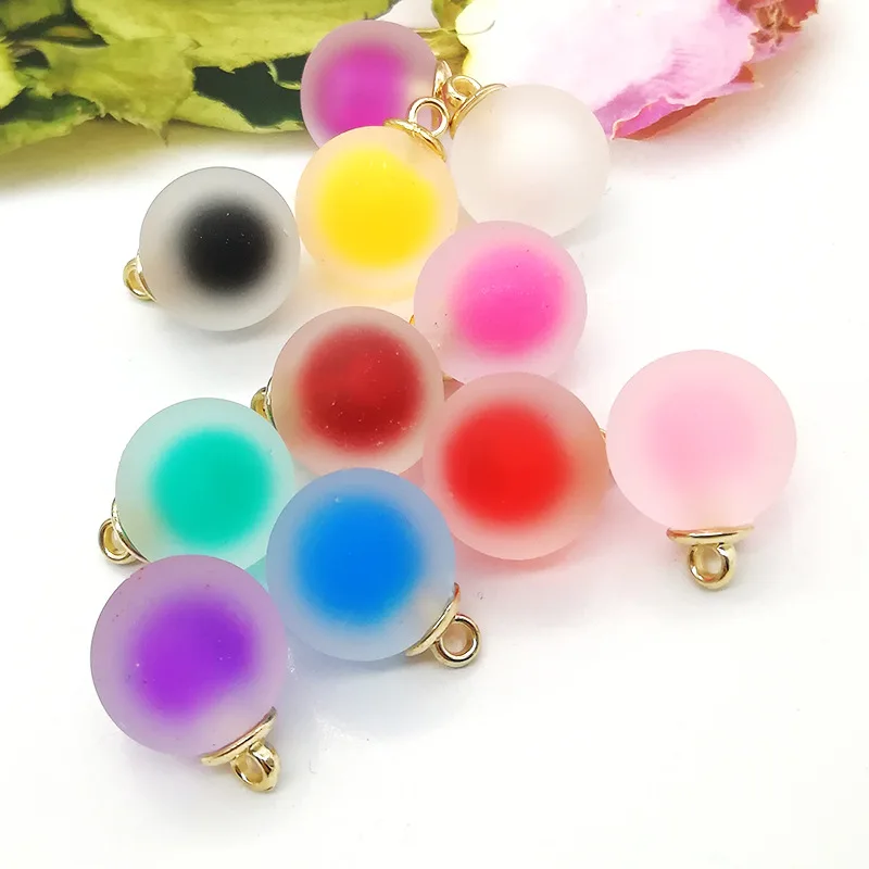 

10pcs 16MM Colorful Frosted Small Round Beads Charms Pendants Acrylic Balls Floating DIY Making Earring Jewelry Accessory FX449