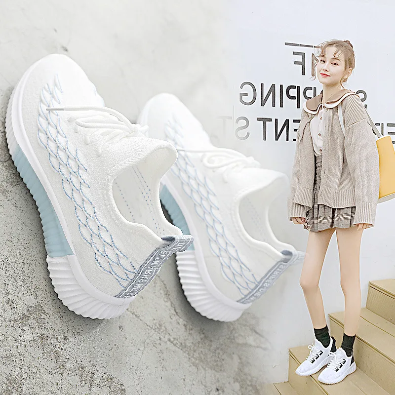

White Shoes Women's 2020 Spring New Model All-match 2019 Popular Flat Sports Summer Breathable Mesh Hollow Mesh Shoes