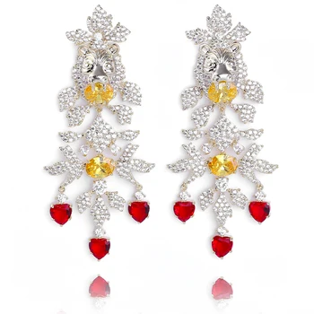 

VERY GIRL Luxury Gold Dragon Drop Dangle Earrings for Women Wedding Party Paved Shiny Cubic Zircon Jewelry