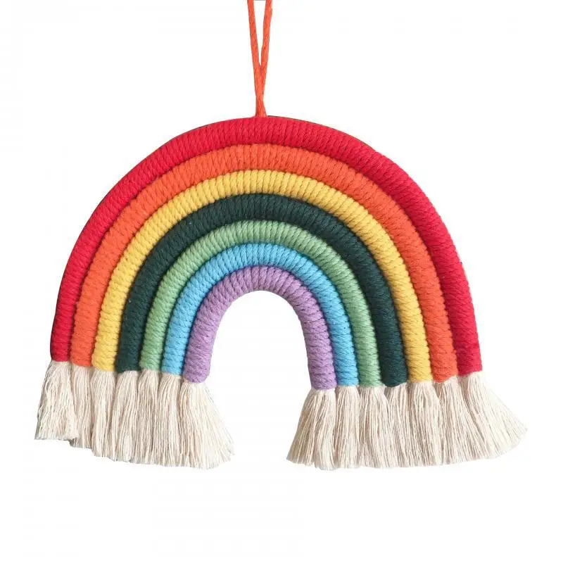 

Home Decoration Accessories for Living Roo Wall Decoration Accessories Hand Woven Decor Arc En Ciel Macrame Arcoiris Decoracion