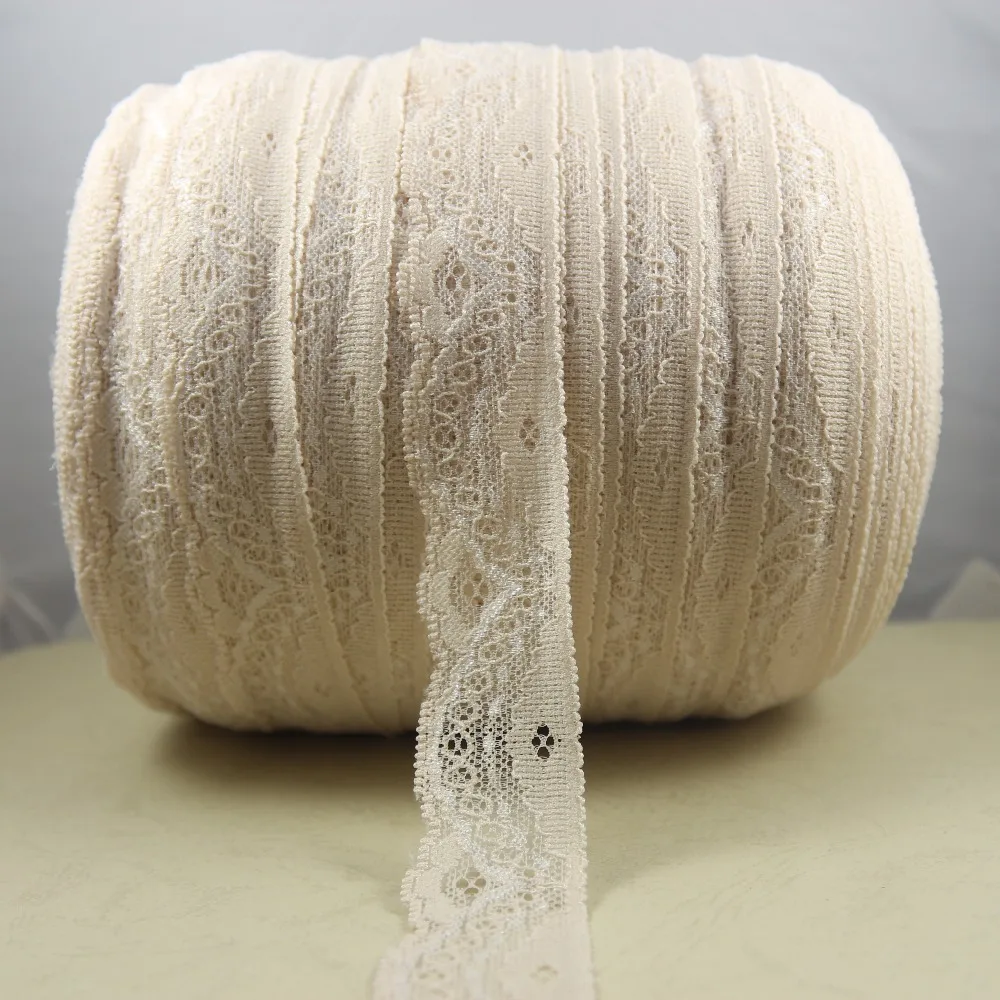 

A Roll 340 Yards 28mm Width Flesh Color Elastic Stretch Lace Trim Sewing Headband Elastic Lace K05