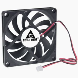 GDSTIME – ventilateurs de refroidissement sans balais à Double roulement à billes, 5V, 12V, 24V, 8CM, 80x80x10MM, 8010, 2 broches 