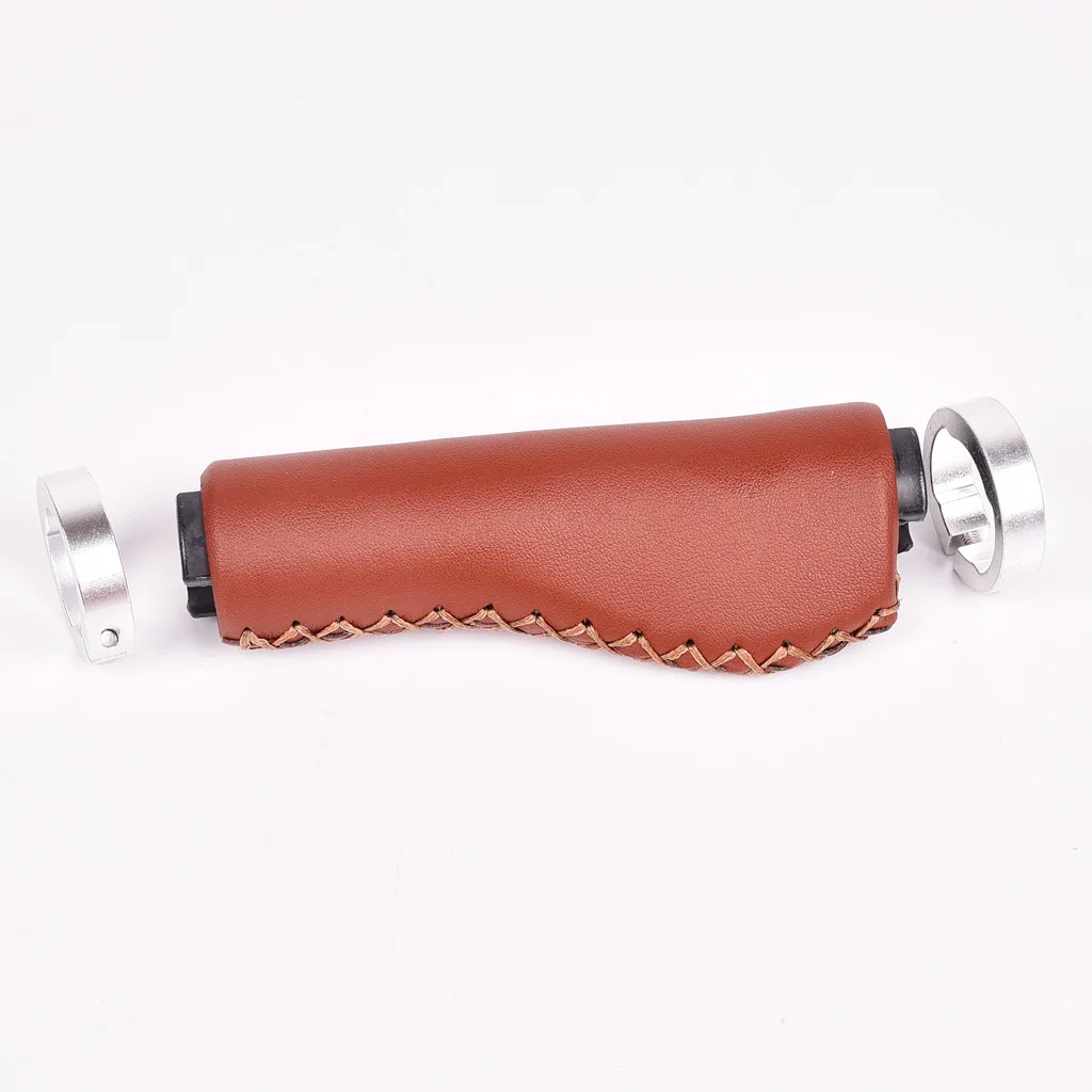 G40 Retro bicycle leather Grips handle set dead fly mountain bike grip comfortable PU material Handlebar cover Casual