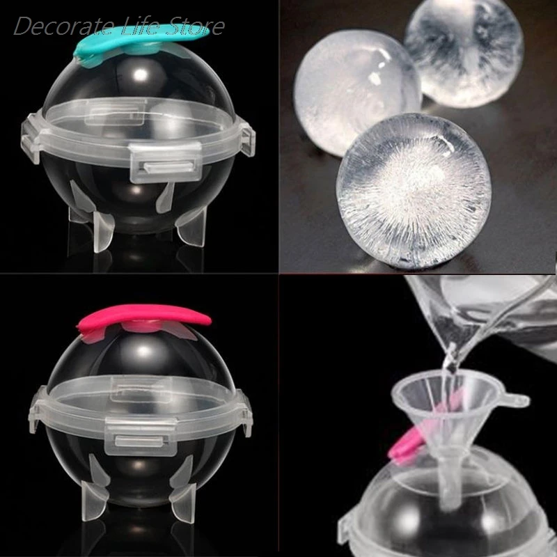 Round Ball Ice Cube Mold DIY Ice Cream Maker Silicone Mould Whiskey Tray