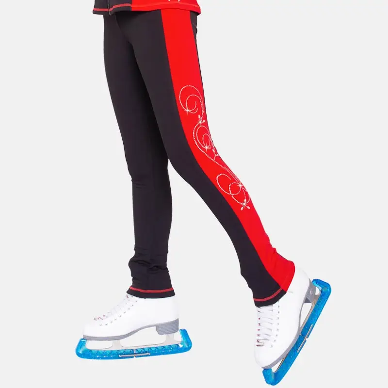 Girls' figure skating clothes four seasons hot drilling thin velvet summer children's skating training pants performance clothes