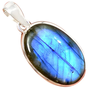 

Genuine Labradorite Pendant 925 Sterling Silver Jewelry, Hand Made Nature Stone, AP5170