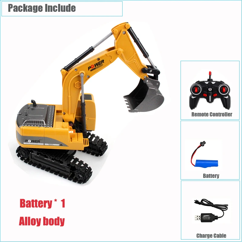 Bat 1 Alloy Body 2,4 г RC грузовик экскаватор RC Engineering Vehice сплав и пластик экскаватор Моделирование RC Гусеничный зарядный грузовик подарок игрушки - Цвет: Bat 1 Alloy Body