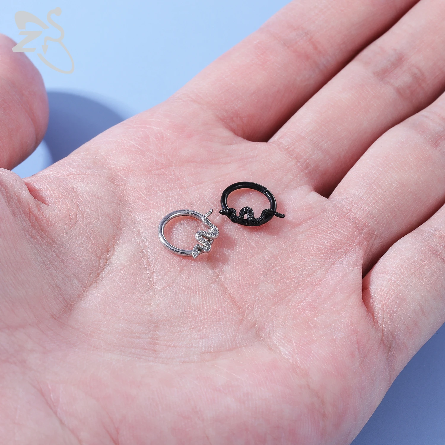 ZS 1 PC Snake Stainless Steel Nose Ring Unisex 4 Colors Punk Septum Clicker 16G Ear Tragus Cartilage Daith Piercing Jewelry 8MM ZS 1 PC Snake Stainless Steel Nose Ring Unisex 4 Colors Punk Septum Clicker 16G Ear Tragus Cartilage Daith Piercing Jewelry 8MM