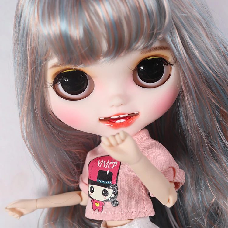 Кукла ICY Blyth DBS розовые топы с белыми искусственными нарядами для шарнирного тела