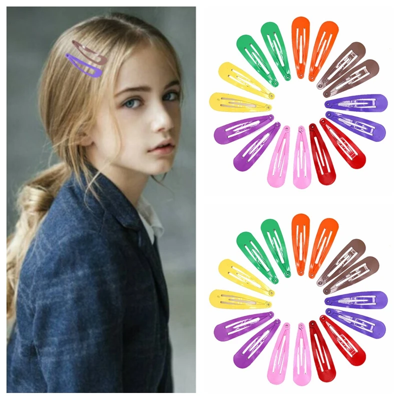 For Styling Teen Girl BB Hairpin Candy Colors Hair Clips Girls Hot Kid Girls Hair Clips Accessories Women Alloy Snap Hair Clips