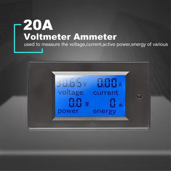 

Digital Power Energy Meter DC Voltmeter Ammeter Wattmeter Khw Power Monitor With Shunt Voltage Current Tester Battery Tester