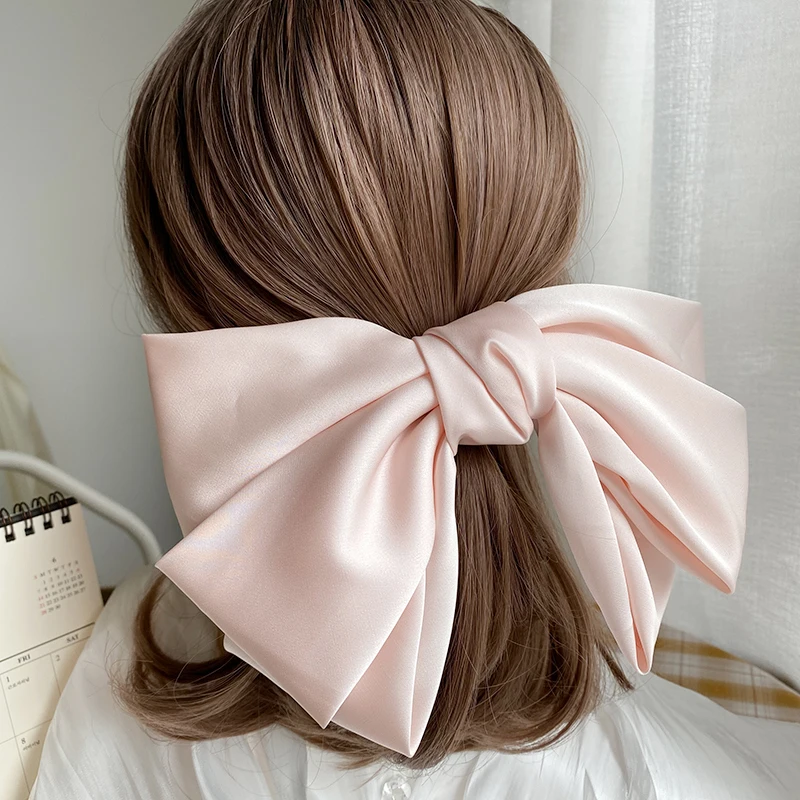 Silk Big Bow Hairpin Hair Clip Hair Accessories For Women In Many Colors