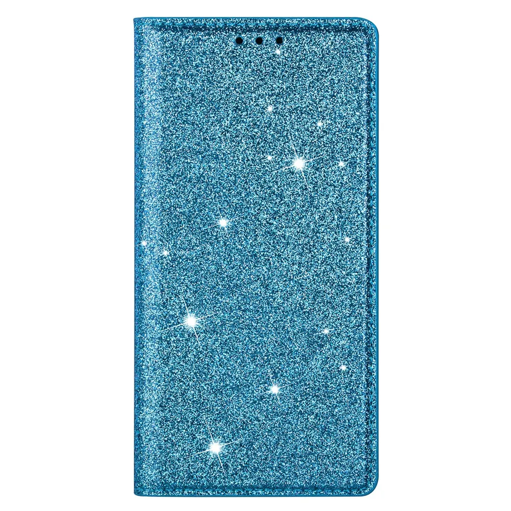 Роскошный блестящий кожаный чехол-книжка для samsung Galaxy S10E S10 S9 S8 Note 10 Plus S6 S7 Edge Note 8 9 откидная крышка - Цвет: Sky Blue
