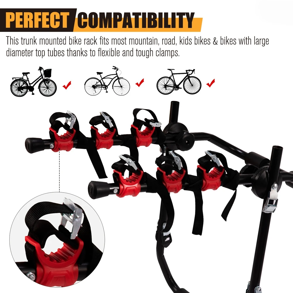 6Pcs Car Bicycle Rack Hitch SUV Vehicle Trunk Mount Bike Cycling Stand Storage Carrier Spare Hooks