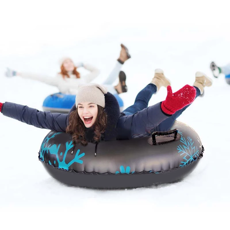 Зимние ПВХ надувные лыжи плавающие круг 47 дюймов прочные для детей и взрослых уличные снежные трубы доска морозостойкие лыжные защиты