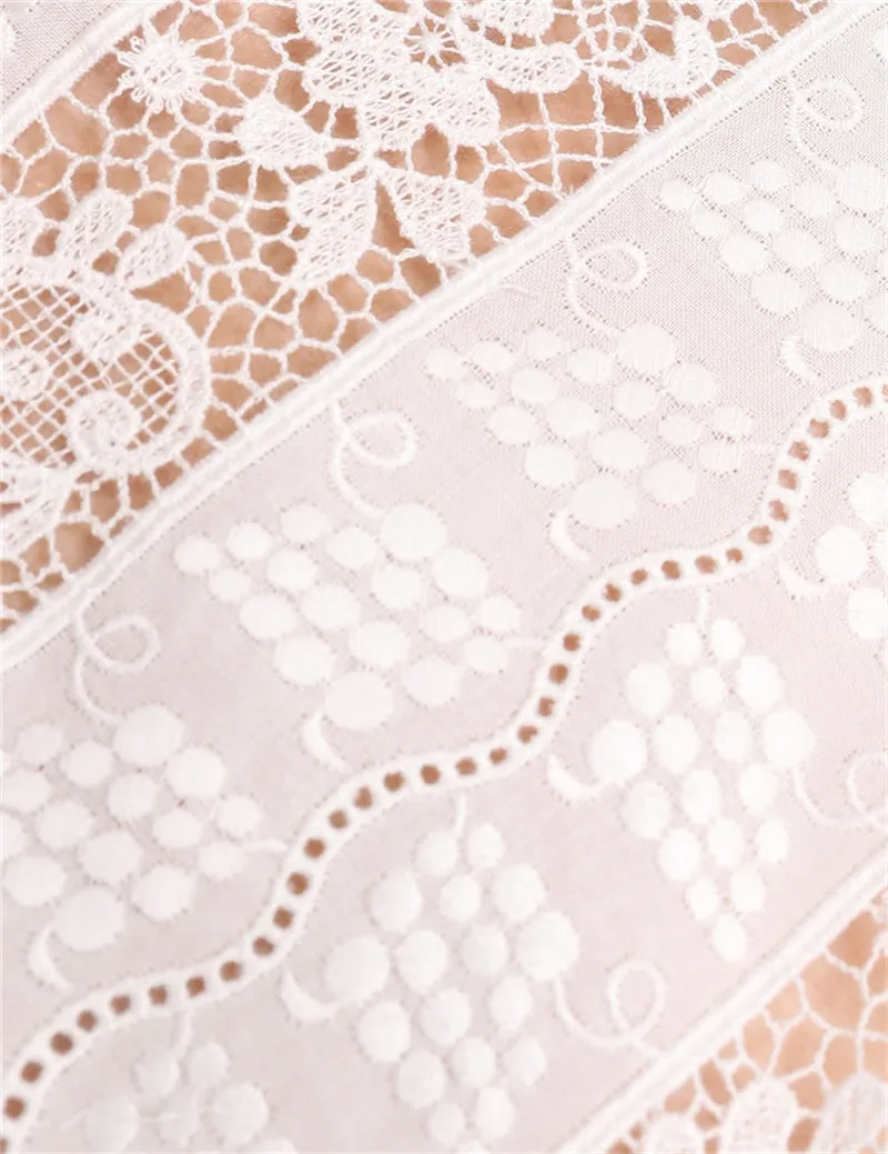 Кружевная Лоскутная Женская рубашка с отворотным воротником и рукавами-фонариками Топы больших размеров Блузка Женская Осенняя мода 2019X650