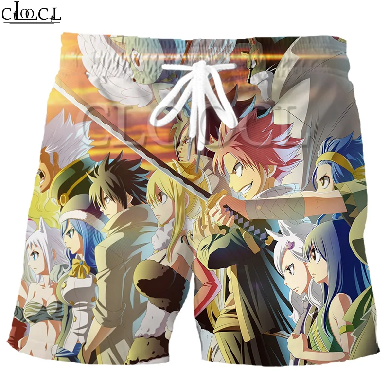 

CLOOCL Japanese Anime Fairy Tail Summer Beach Shorts 3D Print Fashion Men Harajuku Hip Hop Wild Leisure Shorts
