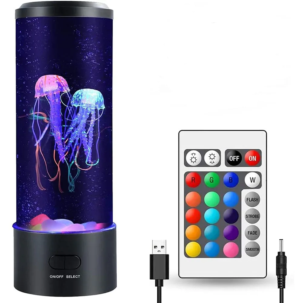 USB-Battery-Powered-LED-Remote-Control-Fantasy-Jellyfish-Lamp-Color ...