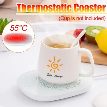 

220V 55°C Electric Heating Thermostat Cup Warmer Pad Automatic Waterproof Coffee Mug Heat Mat Hot Plate Accessories