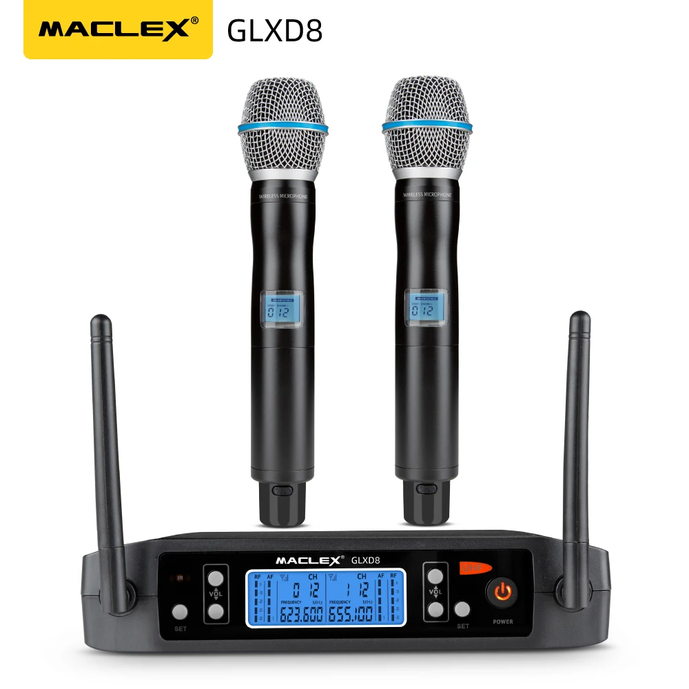 Maclex GLXD8 профессиональный двойной регулируемый частоты UHF беспроводной микрофон