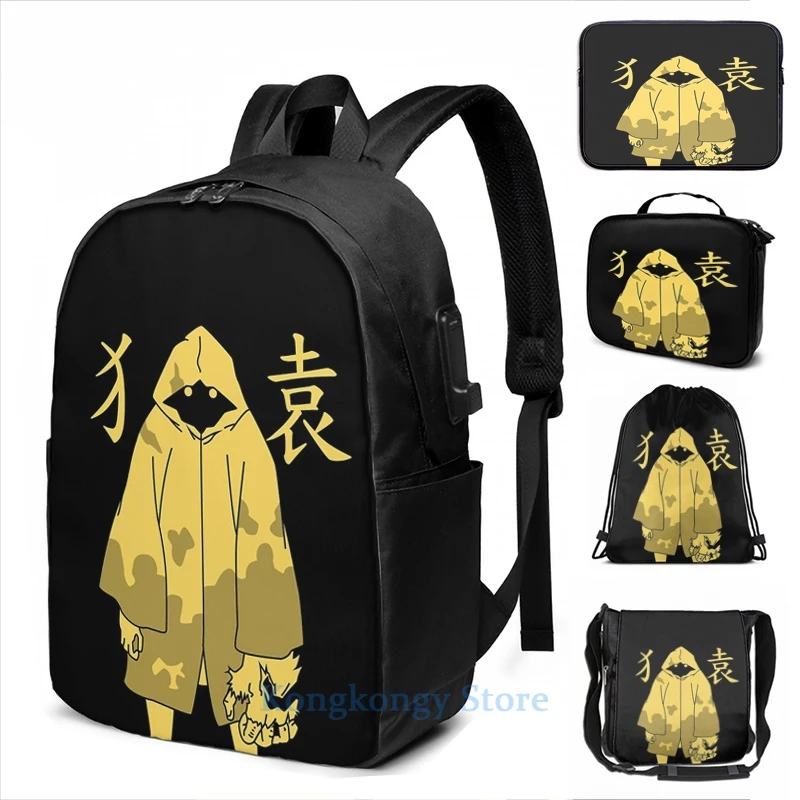 Забавный рюкзак с графическим принтом Monogatari - Suruga Monkey USB-зарядка мужские школьные