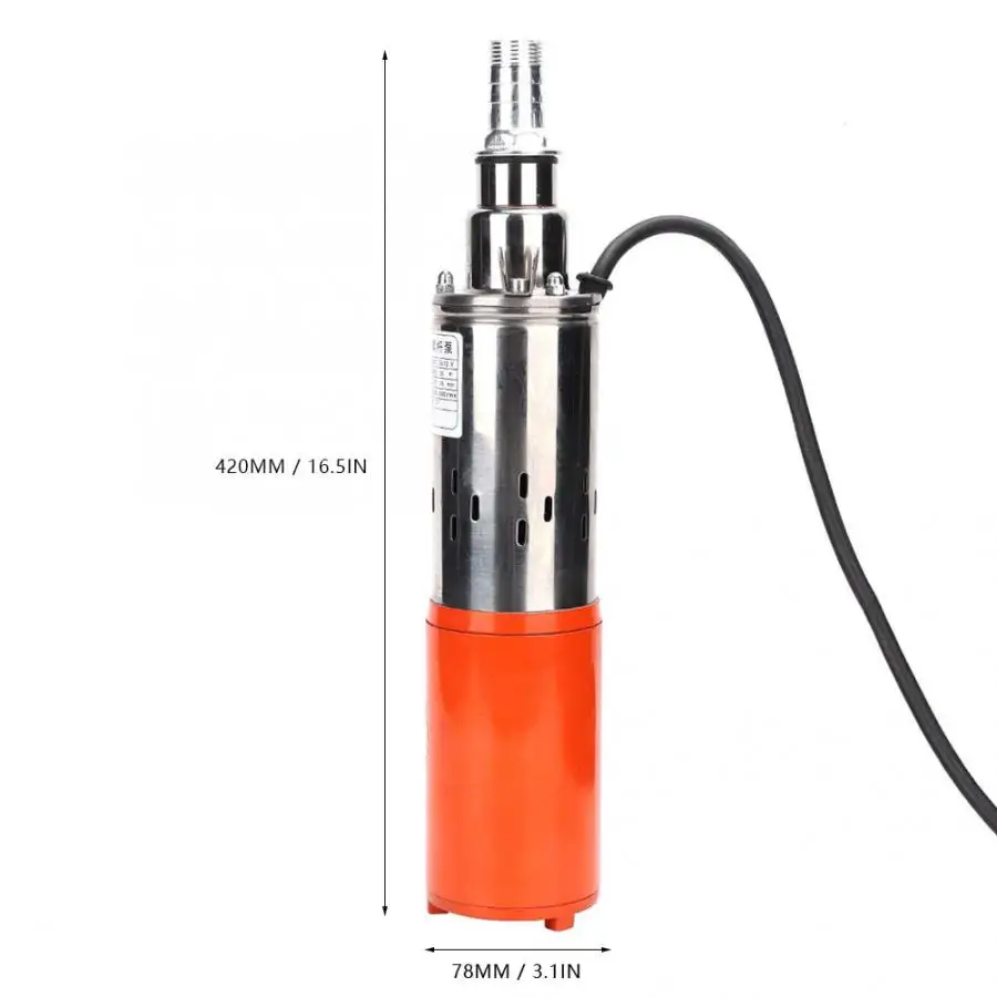 1 ''12V-0.8m-35m DC винт высоконапорный насос из нержавеющей стали+ погружной водяной насос