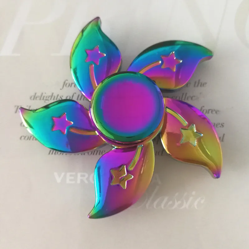 Красочные Bauhinia Спиннер для взрослых и детей, Повседневная декомпрессионная игрушка из сплава, ручной Спиннер плюс