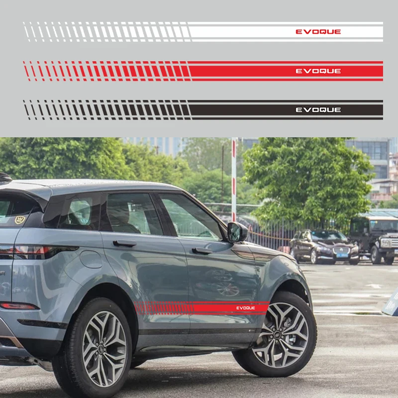 

2 PCS Car Side Stripes Side Skirts Stickers for Land Rover Evoque Car Exterior Customized Vinyl Decal